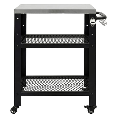 Levede Outdoor Kitchen Cart Mobile BBQ Grill Trolley Stainless Steel Prep Table-2050059021725077505