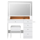 Levede Dressing Table LED Makeup Mirror Stool Set Vanity Desk 5 Storage Drawer-2050056769404801025