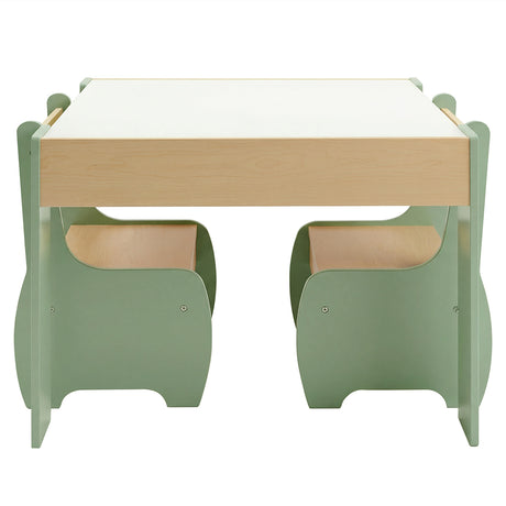 Levede Kids Table and Chairs Set 3-in-1 Chalkboard Storage Learning Dining Desk-2050056790908997633