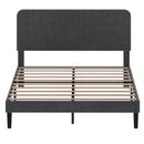 Levede Double Bed Frame Upholstered Adjustable Headboard Bed Platform Dark Grey-2050056771191574529