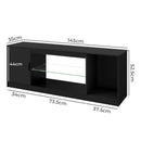 Levede TV Stand Storage with LED 140cm Black-2050056754112368642
