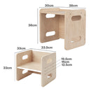 Levede Kids Table and Chair Set Dining Adjustable Toddler Activity Desk Wood-2050056790732836866