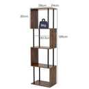 Levede Bookshelf 5 Tier Display Shelf Bookcase Storage Rack S-Shaped Anti-Tip-2050056772479225858