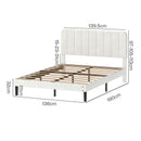Levede Double Bed Frame Upholstered Adjustable Headboard Bed Platform White-2050056771384512514