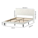 Levede Queen Bed Frame Upholstered Adjustable Headboard Platform Mattress Base-2050056771749416962