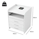 Levede Smart Bedside Table USB Wireless Charging Motion Sensor Light Nightstand-2050056780473569282