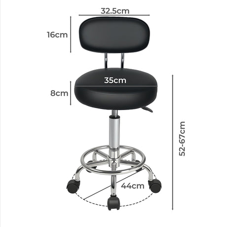 Levede Swivel Office Chair Low Back Round Rolling Stools Height Adjustable-2050056760663871490