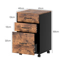 Levede 3-Drawer File Cabinet Mobile Filing Storage Cabinet Organiser Home Office-2050056775276826626