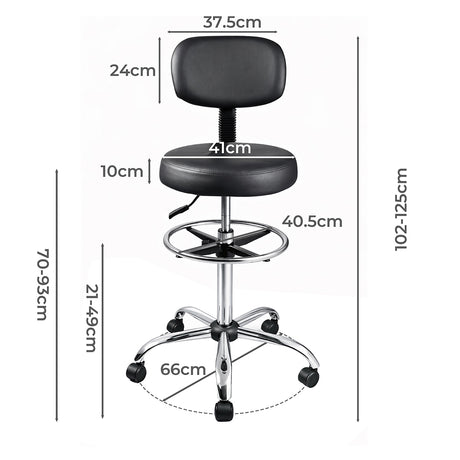Levede Swivel Office Chair Ergonomic Stool Height Adjustable Footrest Backrest-2050056760940695554