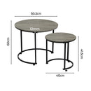 Levede Round Nesting Table Coffee Table Wood Side Table-2006732776656736258
