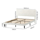 Levede Double Bed Frame Upholstered Adjustable Headboard Platform Mattress Base-2050056771569061890