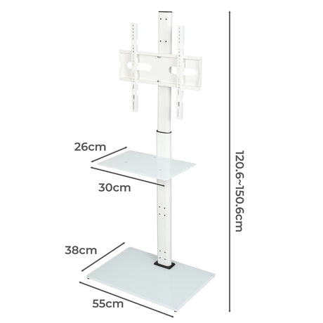Levede TV Floor Stand 32-65 Inch Universal Swivel Height Adjustable Mount White-2050056791261319170