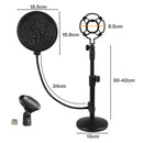 Levede Desktop Microphone Stand Adjustable Pop Filter Shock Mount Base Kit Black-2050056791613640706