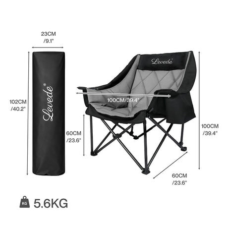 Levede Folding Camping Chair Extra Large Outdoor Portable Fishing Travel Seat-2050056782147096578