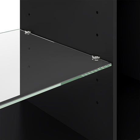 Levede TV Stand Storage with LED 140cm Black-2050056754112368643