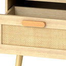 Levede 2x Bedside Tables Set Wooden Side Table Nigntstand Bedroom Rattan Drawers-2050056763503415299