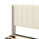Levede Metal Wooden Bed Frame Double Panel Plush Upholstered Mattress Platform-2050056770302382083