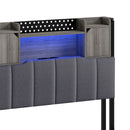 Levede Single Bed Frame with Storage Headboard RGB LED-2050056749460885507