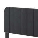 Levede Double Bed Frame Upholstered Adjustable Headboard Bed Platform Dark Grey-2050056771191574531
