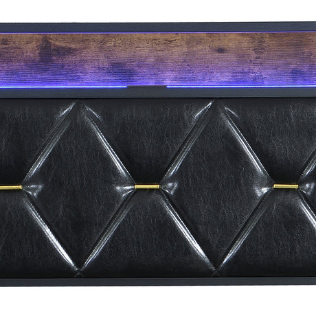 Levede Single Bed Frame Leather Headboard RGB 2 Drawers-2050056739788820484