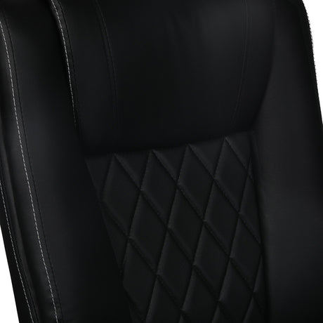 Levede Executive Office Chair Footrest PU Leather Tilt Gaming Work Seat Black-2050056783220838404