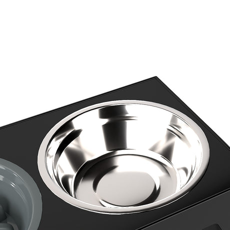 PaWz Elevated Dog Bowls 2 Stainless Steel Bowls and 1 Slow Feeder Bowl-2006732715726082052