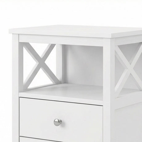 Levede Bedside Table Nightstand Side End Table 2 Drawers Storage Bedroom Cabinet-2050056781207572484