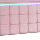 Levede King Floating Bed Frame LED Headboard USB Pink-2050056739193229316