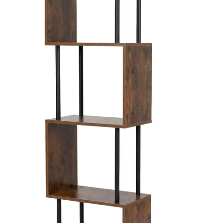 Levede Bookshelf 5 Tier Display Shelf Bookcase Storage Rack S-Shaped Anti-Tip-2050056772479225861