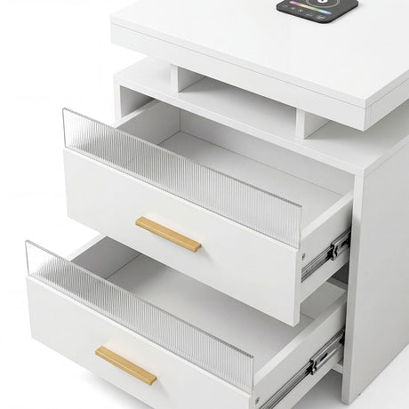 Levede Smart Bedside Table RGB Motion Sensor Charging Nightstand Bedroom Modern-2050056780293214213