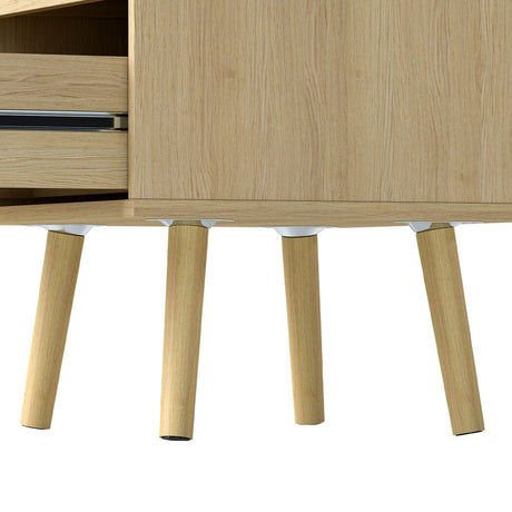 Levede 2x Bedside Tables Set Wooden Side Table Nigntstand Bedroom Rattan Drawers-2050056763503415301