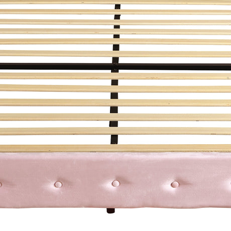 Levede King Floating Bed Frame LED Headboard USB Pink-2050056739193229317