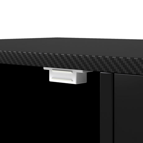 Levede TV Stand Storage with LED 140cm Black-2050056754112368645