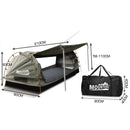 Mountview Camping Swags Canvas Free Standing Swag Dome Tents Kings Single Grey
