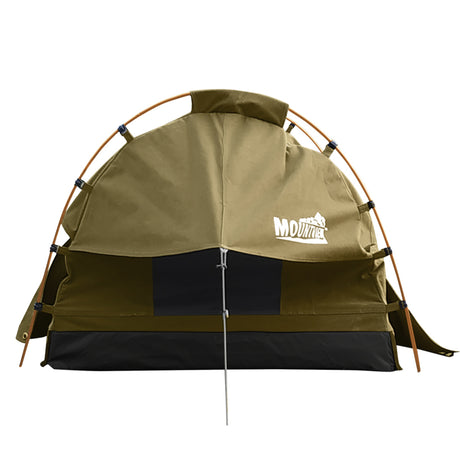 Mountview Double Swag Camping Swags Canvas Dome Tent Free Standing Navy