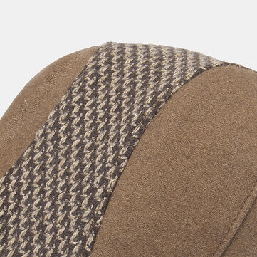 Men Newsboy Hats Knitted Splicing Curved Brim Adjustable Berets Driver Hat