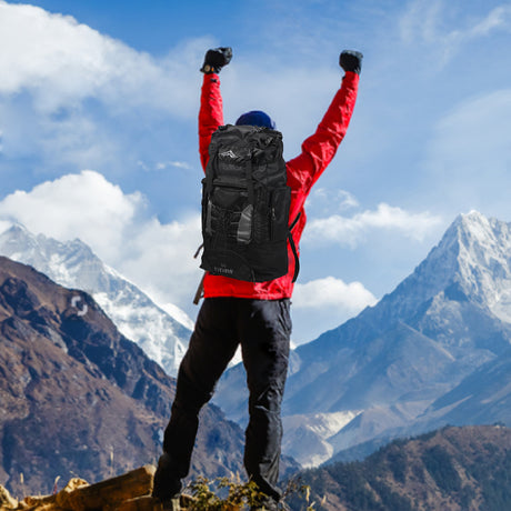 Black 80L Large Waterproof Travel Backpack Camping Outdoor Hiking Luggage