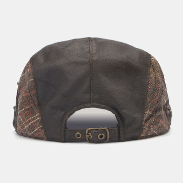 Men Newsboy Hats Color Lattice Stripe Splicing Fashion Casual Berets Cabbie Hat