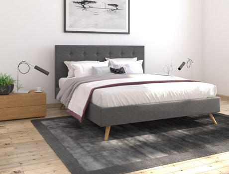 Stelz Fabric Frame Charcoal King