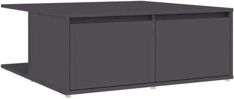 Coffee Table Home Indoor Living Room Storage Drawer Accent End Coffee Side Couch Center Table Furniture High Gloss Grey Chipboard