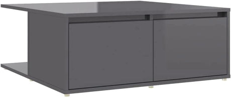 Coffee Table Home Indoor Living Room Storage Drawer Accent End Coffee Side Couch Center Table Furniture High Gloss Grey Chipboard