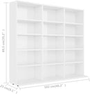 CD Cabinet Storage Rack Display Shelf Bookshelf Bookcase Stand Book Multimedia DVD Organiser Living Room Chipboard High Gloss White 102 x 23 x 89,5 cm High gloss white