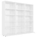 CD Cabinet Storage Rack Display Shelf Bookshelf Bookcase Stand Book Multimedia DVD Organiser Living Room Chipboard High Gloss White 102 x 23 x 89,5 cm High gloss white