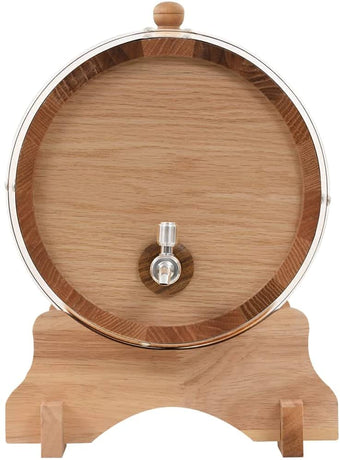 Solid Oak Wood Wine Barrel with Tap Wooden Whisky Bourbon Tequila Rum Cocktail Cask Container for Wine Aficionado Antique-Style 12L 33 x 22 x 29 cm Brown