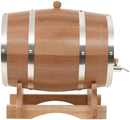 Solid Oak Wood Wine Barrel with Tap Wooden Whisky Bourbon Tequila Rum Cocktail Cask Container for Wine Aficionado Antique-Style 12L 33 x 22 x 29 cm Brown