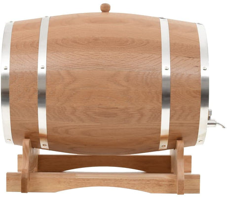 Solid Oak Wood Wine Barrel with Tap Wooden Whisky Bourbon Tequila Rum Cocktail Cask Container for Wine Aficionado Antique-Style 35L 48 x 31 x 38 cm Brown