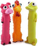 Chiwava 3 Pack 9" Squeaky Latex Dog Toys Standing Stick Animal Puppy Fetch Interactive Play for Small Medium Dogs