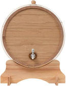 Solid Oak Wood Wine Barrel with Tap Wooden Whisky Bourbon Tequila Rum Cocktail Cask Container for Wine Aficionado Antique-Style 35L 48 x 31 x 38 cm Brown