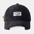 Unisex Baseball Cap Solid Color Letter Patch Dome All-match Warmth Driving Hat