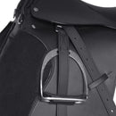 Horse Riding Saddle Set Real Leather 5-in-1 Black/Brown Multi Sizes Black 7.1” (18 cm)